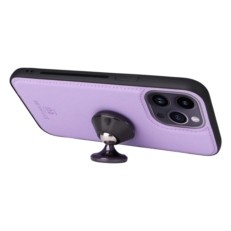 For iPhone 14 Pro Max BETOPNICE BN-005 2 in 1 Detachable Imitate Genuine Leather Phone Case(Light Purple) - HoMEdemic™ 