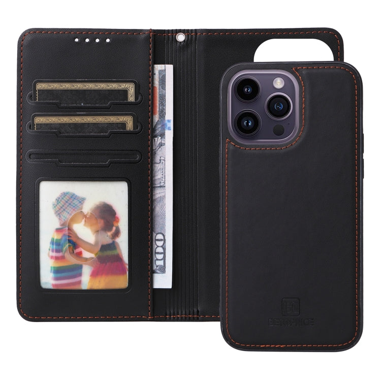 For iPhone 14 Pro Max BETOPNICE BN-005 2 in 1 Detachable Imitate Genuine Leather Phone Case(Black) - HoMEdemic™ 