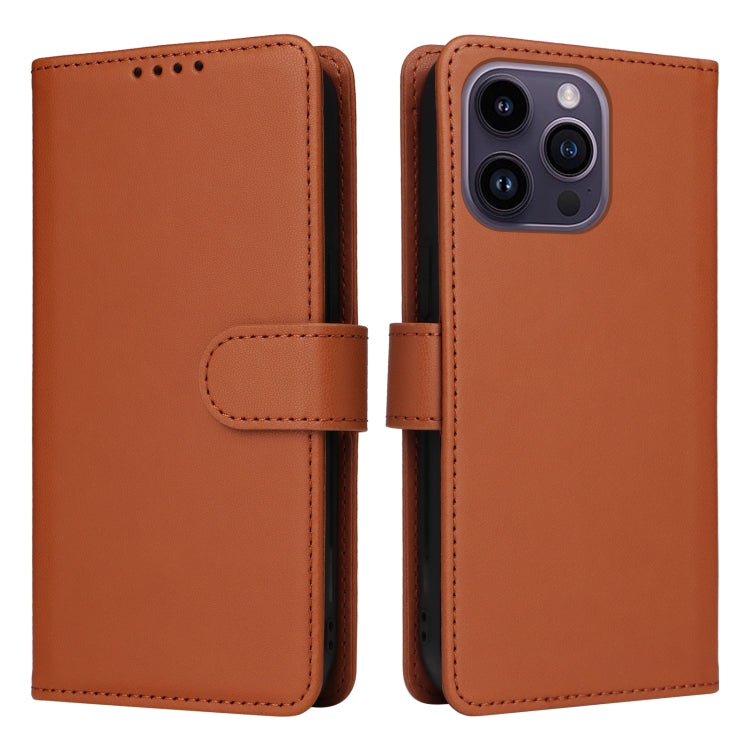 For iPhone 14 Pro Max BETOPNICE BN-005 2 in 1 Detachable Imitate Genuine Leather Phone Case(Brown) - HoMEdemic™ 
