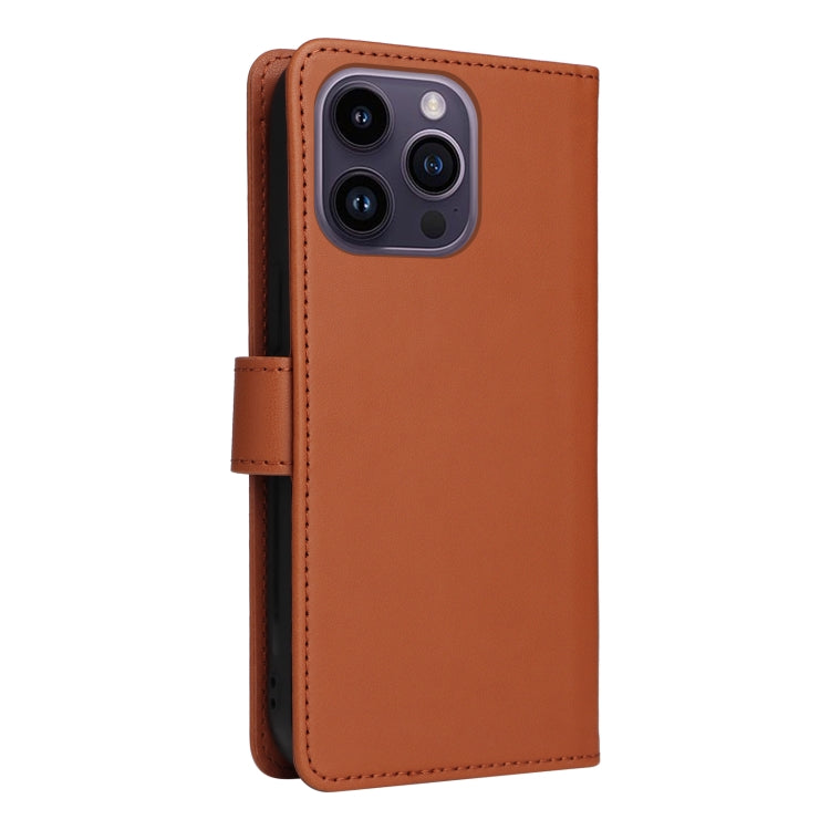 For iPhone 14 Pro Max BETOPNICE BN-005 2 in 1 Detachable Imitate Genuine Leather Phone Case(Brown) - HoMEdemic™ 