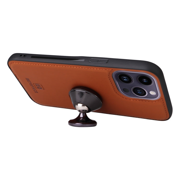For iPhone 14 Pro Max BETOPNICE BN-005 2 in 1 Detachable Imitate Genuine Leather Phone Case(Brown) - HoMEdemic™ 