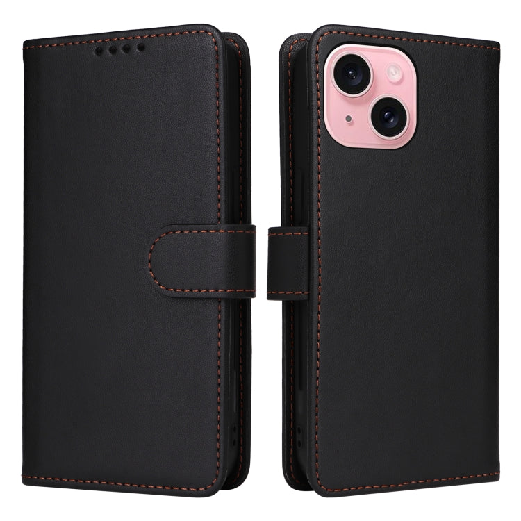 For iPhone 15 BETOPNICE BN-005 2 in 1 Detachable Imitate Genuine Leather Phone Case(Black) - HoMEdemic™ 
