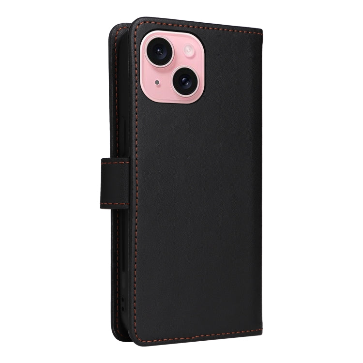 For iPhone 15 BETOPNICE BN-005 2 in 1 Detachable Imitate Genuine Leather Phone Case(Black) - HoMEdemic™ 