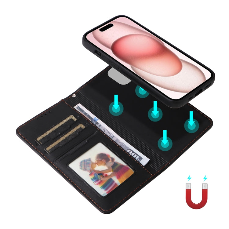 For iPhone 15 BETOPNICE BN-005 2 in 1 Detachable Imitate Genuine Leather Phone Case(Black) - HoMEdemic™ 