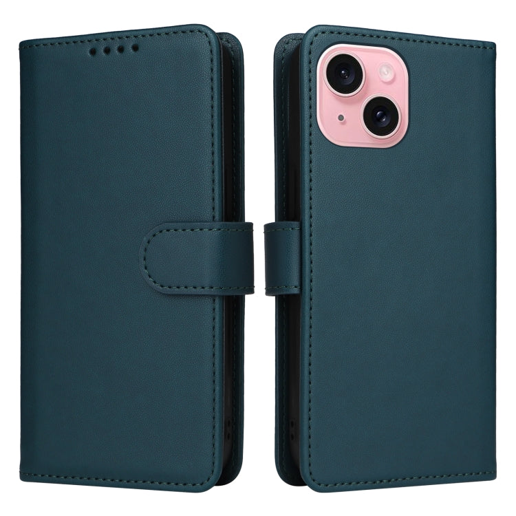 For iPhone 15 BETOPNICE BN-005 2 in 1 Detachable Imitate Genuine Leather Phone Case(Blue) - HoMEdemic™ 