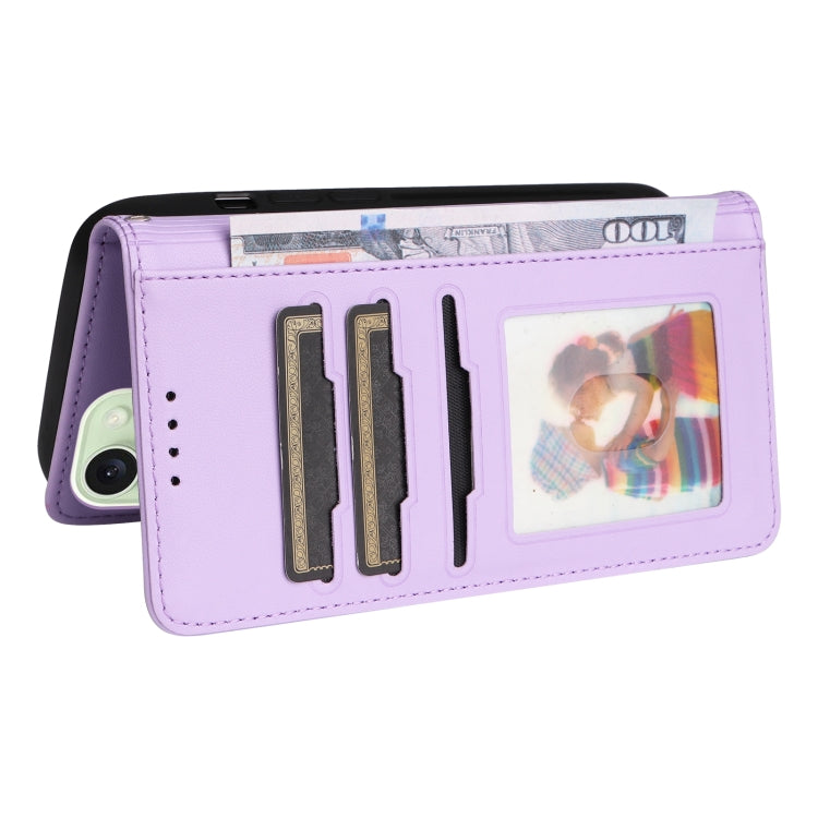 For iPhone 15 Plus BETOPNICE BN-005 2 in 1 Detachable Imitate Genuine Leather Phone Case(Light Purple) - HoMEdemic™ 