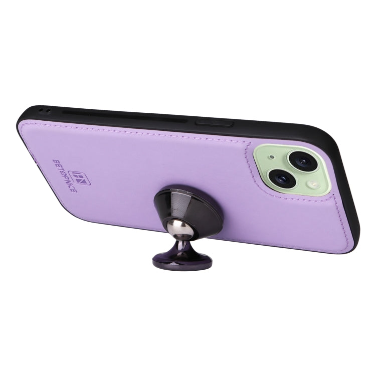 For iPhone 15 Plus BETOPNICE BN-005 2 in 1 Detachable Imitate Genuine Leather Phone Case(Light Purple) - HoMEdemic™ 