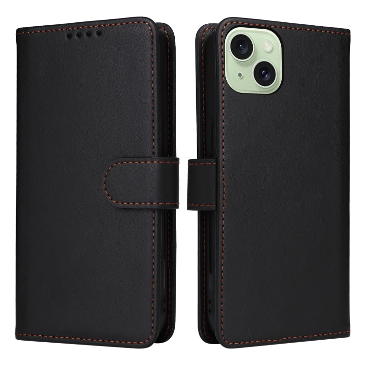 For iPhone 15 Plus BETOPNICE BN-005 2 in 1 Detachable Imitate Genuine Leather Phone Case(Black) - HoMEdemic™ 