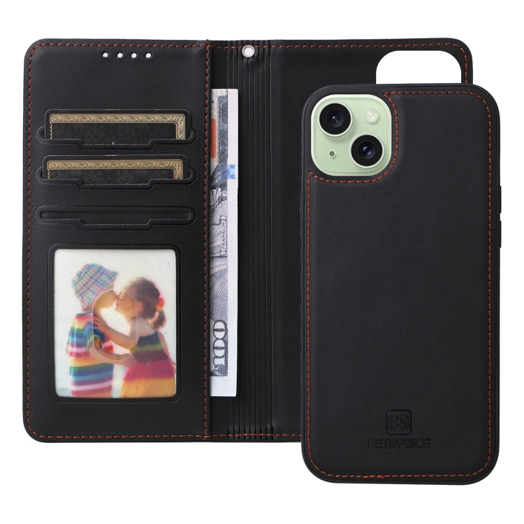 For iPhone 15 Plus BETOPNICE BN-005 2 in 1 Detachable Imitate Genuine Leather Phone Case(Black) - HoMEdemic™ 