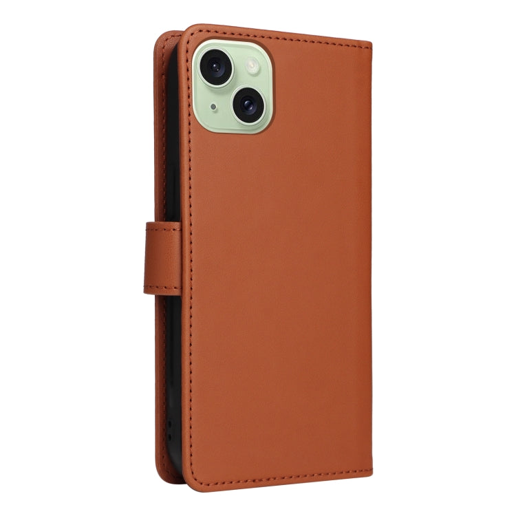 For iPhone 15 Plus BETOPNICE BN-005 2 in 1 Detachable Imitate Genuine Leather Phone Case(Brown) - HoMEdemic™ 