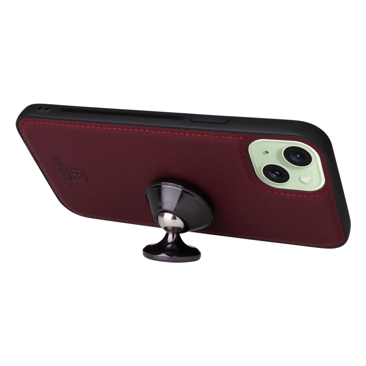 For iPhone 15 Plus BETOPNICE BN-005 2 in 1 Detachable Imitate Genuine Leather Phone Case(Wine Red) - HoMEdemic™ 