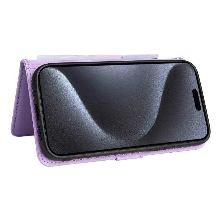 For iPhone 15 Pro BETOPNICE BN-005 2 in 1 Detachable Imitate Genuine Leather Phone Case(Light Purple) - HoMEdemic™ 