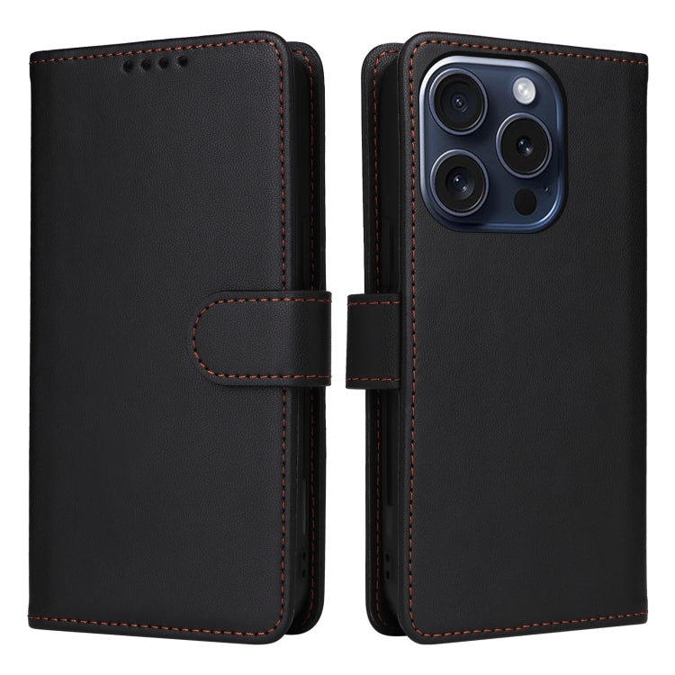 For iPhone 15 Pro BETOPNICE BN-005 2 in 1 Detachable Imitate Genuine Leather Phone Case(Black) - HoMEdemic™ 