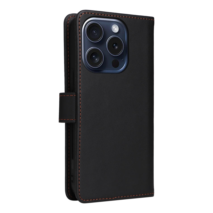 For iPhone 15 Pro BETOPNICE BN-005 2 in 1 Detachable Imitate Genuine Leather Phone Case(Black) - HoMEdemic™ 