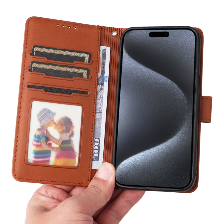 For iPhone 15 Pro BETOPNICE BN-005 2 in 1 Detachable Imitate Genuine Leather Phone Case(Brown) - HoMEdemic™ 