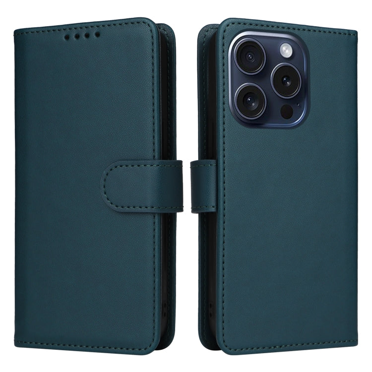 For iPhone 15 Pro BETOPNICE BN-005 2 in 1 Detachable Imitate Genuine Leather Phone Case(Blue) - HoMEdemic™ 