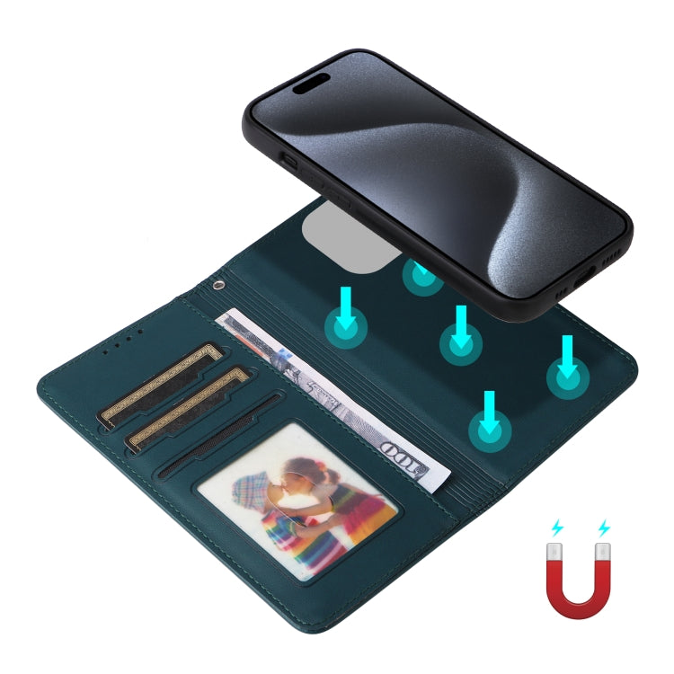 For iPhone 15 Pro BETOPNICE BN-005 2 in 1 Detachable Imitate Genuine Leather Phone Case(Blue) - HoMEdemic™ 