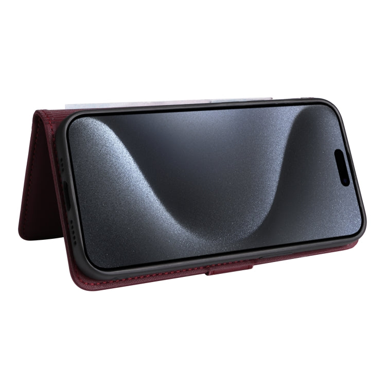 For iPhone 15 Pro BETOPNICE BN-005 2 in 1 Detachable Imitate Genuine Leather Phone Case(Wine Red) - HoMEdemic™ 