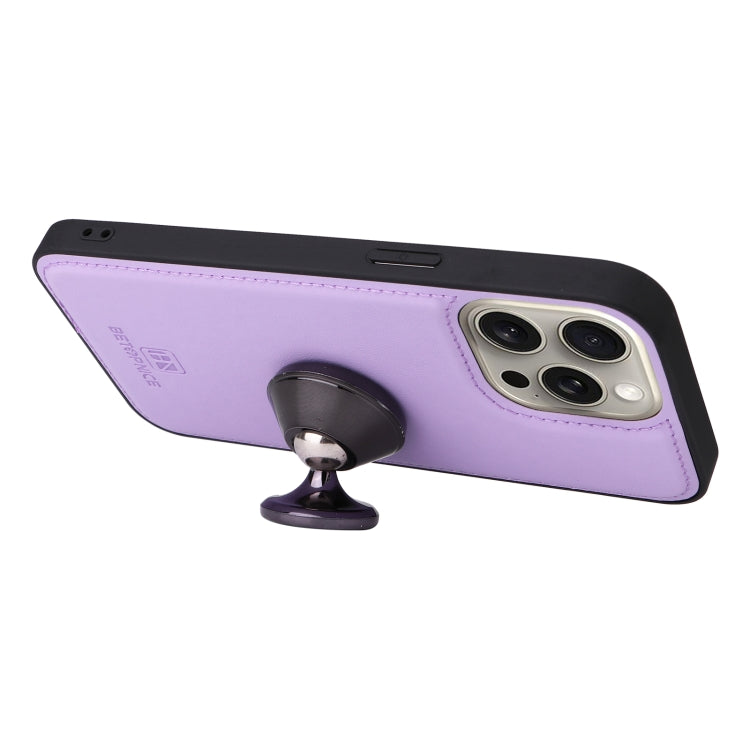 For iPhone 15 Pro Max BETOPNICE BN-005 2 in 1 Detachable Imitate Genuine Leather Phone Case(Light Purple) - HoMEdemic™ 