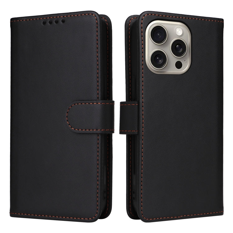 For iPhone 15 Pro Max BETOPNICE BN-005 2 in 1 Detachable Imitate Genuine Leather Phone Case(Black) - HoMEdemic™ 