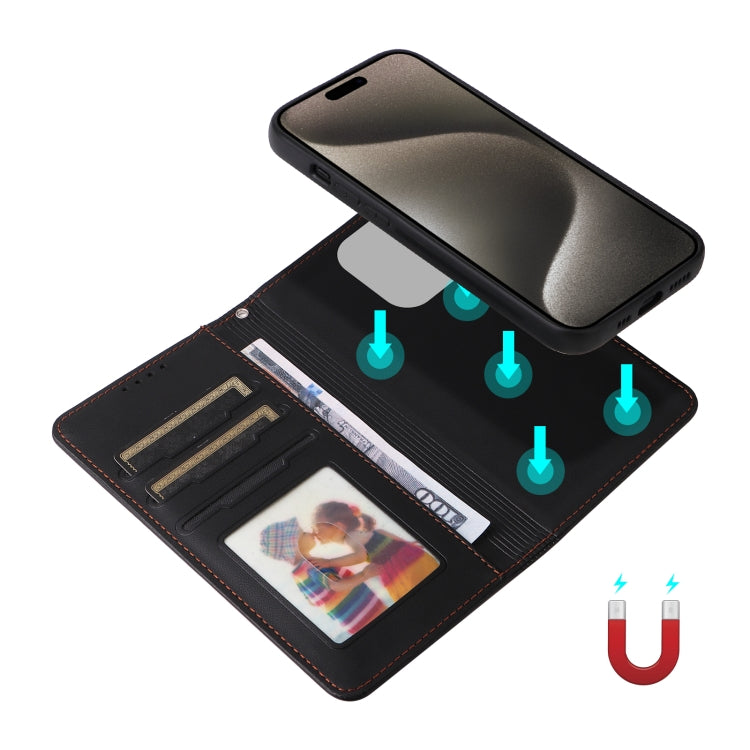 For iPhone 15 Pro Max BETOPNICE BN-005 2 in 1 Detachable Imitate Genuine Leather Phone Case(Black) - HoMEdemic™ 