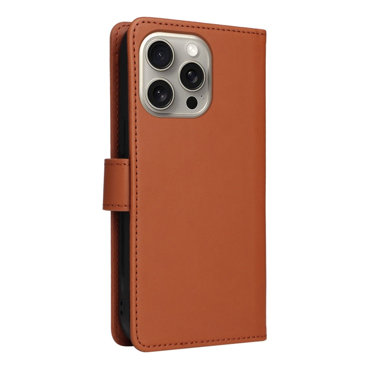 For iPhone 15 Pro Max BETOPNICE BN-005 2 in 1 Detachable Imitate Genuine Leather Phone Case(Brown) - HoMEdemic™ 
