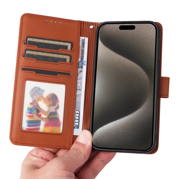 For iPhone 15 Pro Max BETOPNICE BN-005 2 in 1 Detachable Imitate Genuine Leather Phone Case(Brown) - HoMEdemic™ 