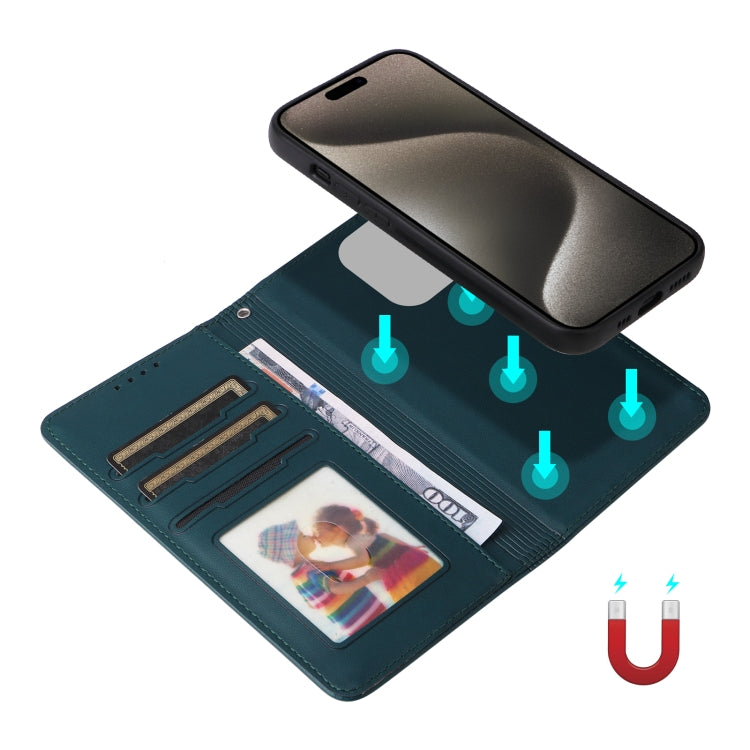 For iPhone 15 Pro Max BETOPNICE BN-005 2 in 1 Detachable Imitate Genuine Leather Phone Case(Blue) - HoMEdemic™ 
