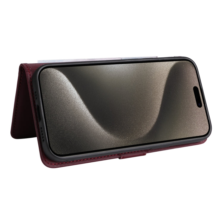 For iPhone 15 Pro Max BETOPNICE BN-005 2 in 1 Detachable Imitate Genuine Leather Phone Case(Wine Red) - HoMEdemic™ 