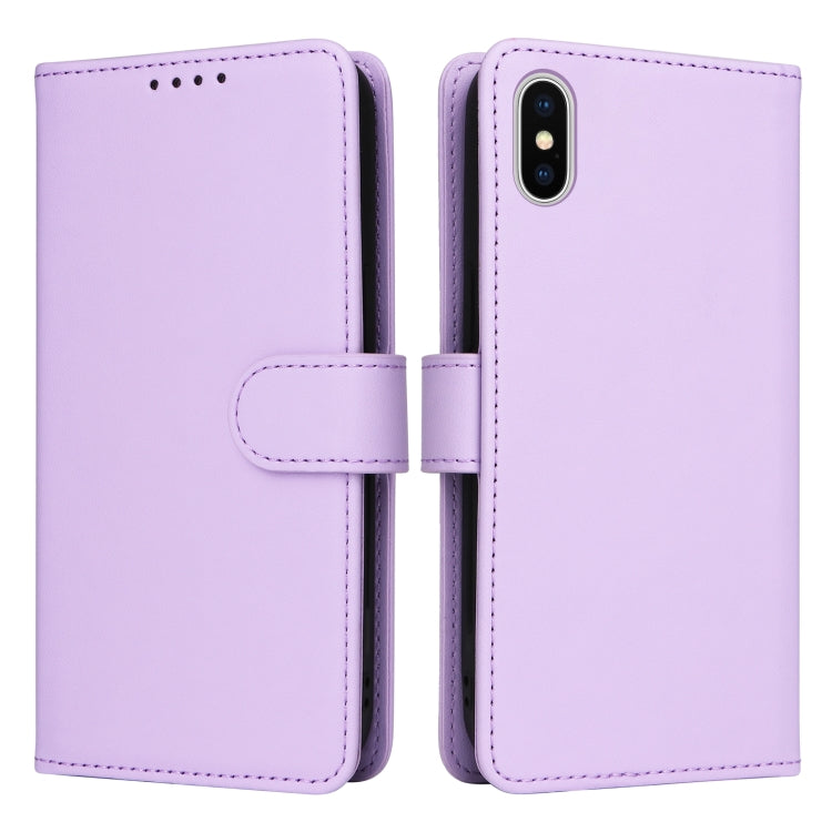 For iPhone X / XS BETOPNICE BN-005 2 in 1 Detachable Imitate Genuine Leather Phone Case(Light Purple) - HoMEdemic™ 