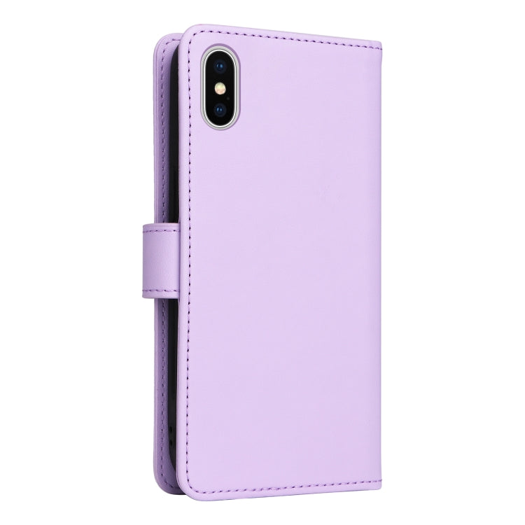 For iPhone X / XS BETOPNICE BN-005 2 in 1 Detachable Imitate Genuine Leather Phone Case(Light Purple) - HoMEdemic™ 