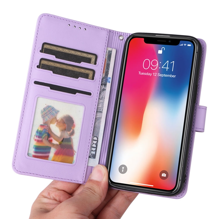 For iPhone X / XS BETOPNICE BN-005 2 in 1 Detachable Imitate Genuine Leather Phone Case(Light Purple) - HoMEdemic™ 
