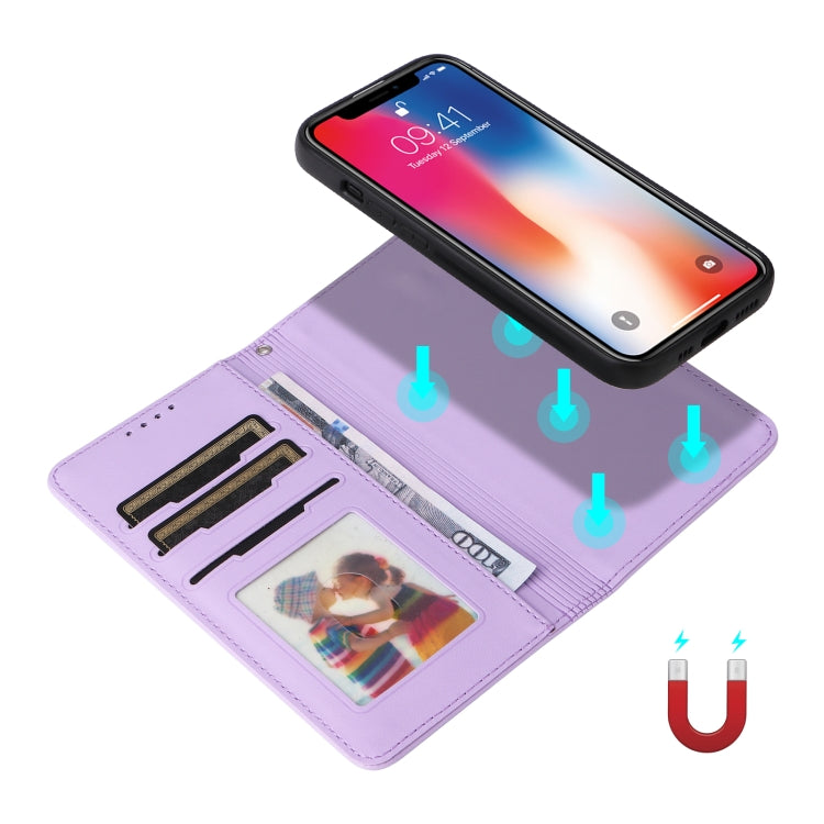 For iPhone X / XS BETOPNICE BN-005 2 in 1 Detachable Imitate Genuine Leather Phone Case(Light Purple) - HoMEdemic™ 