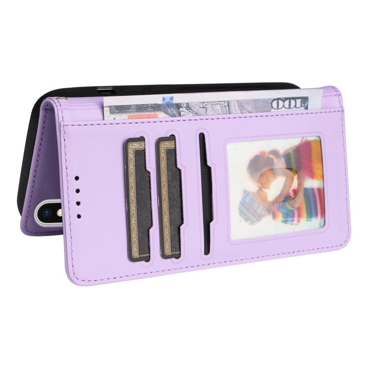 For iPhone X / XS BETOPNICE BN-005 2 in 1 Detachable Imitate Genuine Leather Phone Case(Light Purple) - HoMEdemic™ 