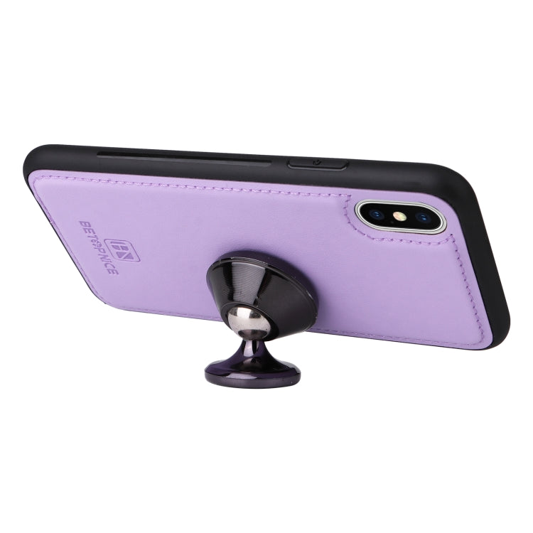 For iPhone X / XS BETOPNICE BN-005 2 in 1 Detachable Imitate Genuine Leather Phone Case(Light Purple) - HoMEdemic™ 