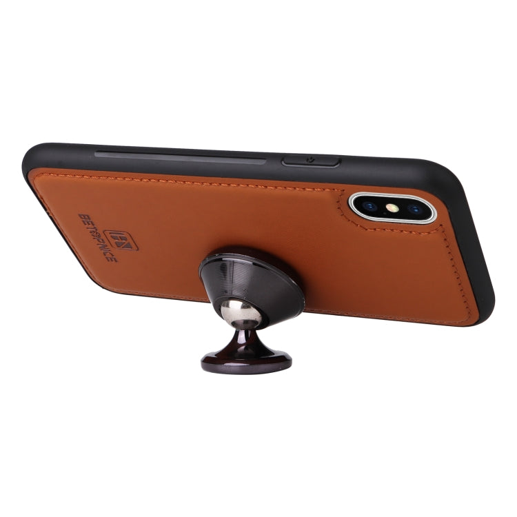 For iPhone X / XS BETOPNICE BN-005 2 in 1 Detachable Imitate Genuine Leather Phone Case(Brown) - HoMEdemic™ 