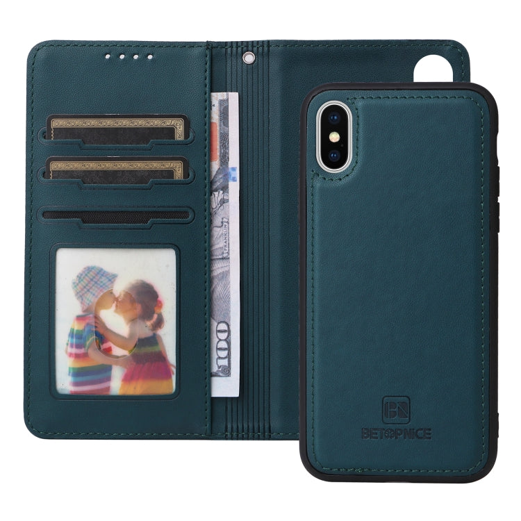 For iPhone X / XS BETOPNICE BN-005 2 in 1 Detachable Imitate Genuine Leather Phone Case(Blue) - HoMEdemic™ 