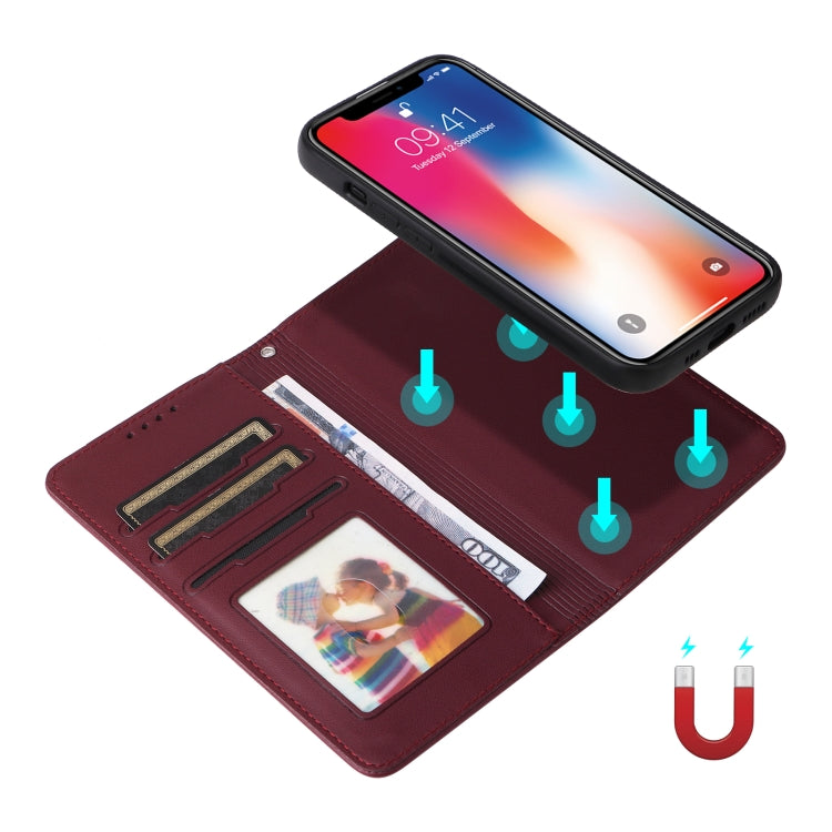 For iPhone X / XS BETOPNICE BN-005 2 in 1 Detachable Imitate Genuine Leather Phone Case(Wine Red) - HoMEdemic™ 