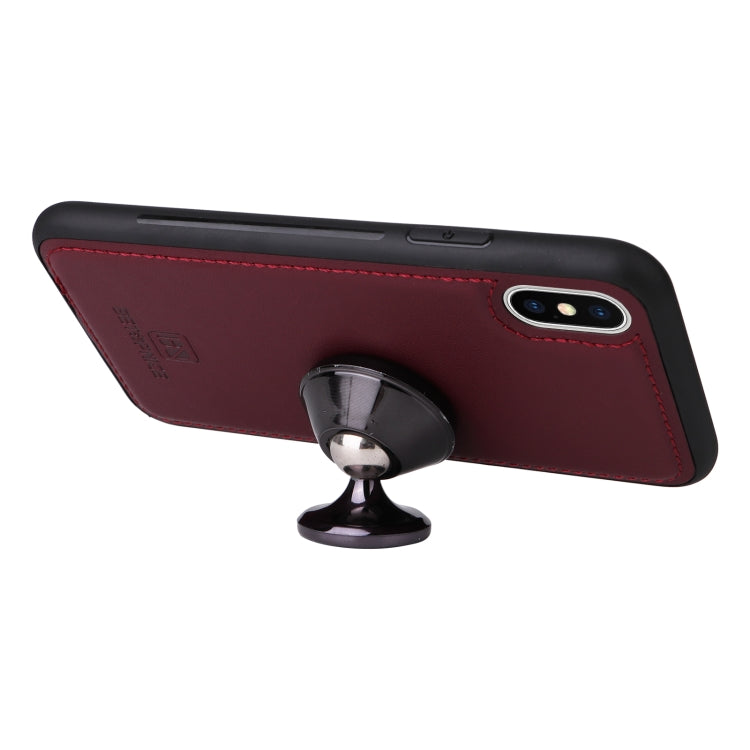 For iPhone X / XS BETOPNICE BN-005 2 in 1 Detachable Imitate Genuine Leather Phone Case(Wine Red) - HoMEdemic™ 