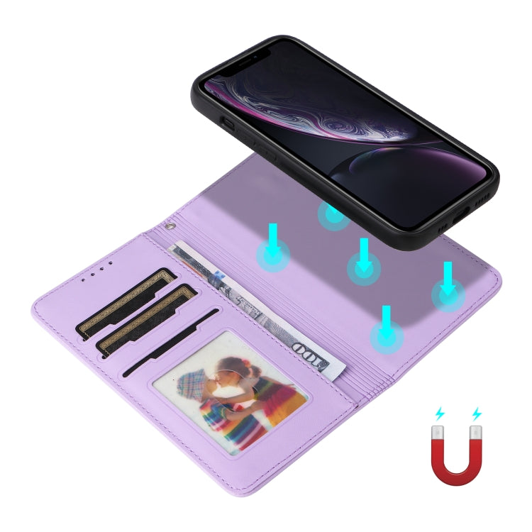 For iPhone XR BETOPNICE BN-005 2 in 1 Detachable Imitate Genuine Leather Phone Case(Light Purple) - HoMEdemic™ 