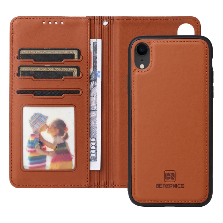 For iPhone XR BETOPNICE BN-005 2 in 1 Detachable Imitate Genuine Leather Phone Case(Brown) - HoMEdemic™ 