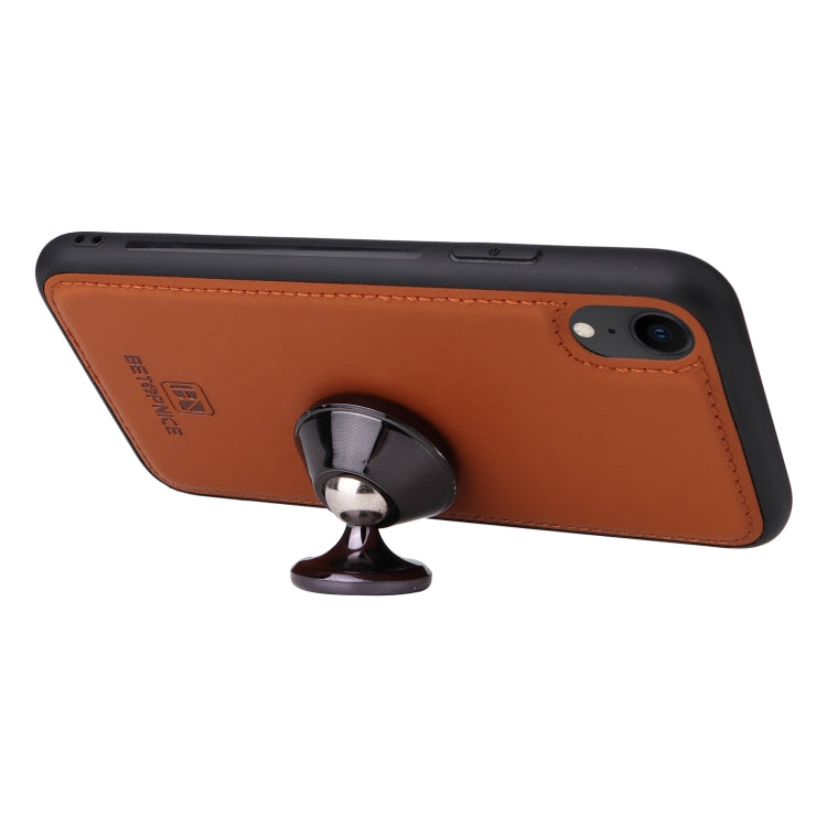 For iPhone XR BETOPNICE BN-005 2 in 1 Detachable Imitate Genuine Leather Phone Case(Brown) - HoMEdemic™ 