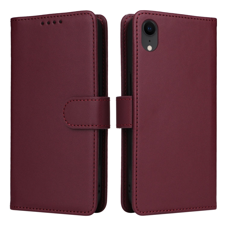 For iPhone XR BETOPNICE BN-005 2 in 1 Detachable Imitate Genuine Leather Phone Case(Wine Red) - HoMEdemic™ 
