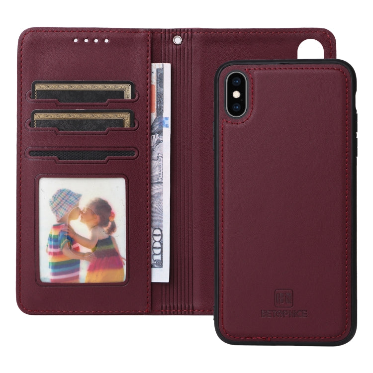 For iPhone XS Max BETOPNICE BN-005 2 in 1 Detachable Imitate Genuine Leather Phone Case(Brown) - HoMEdemic™ 