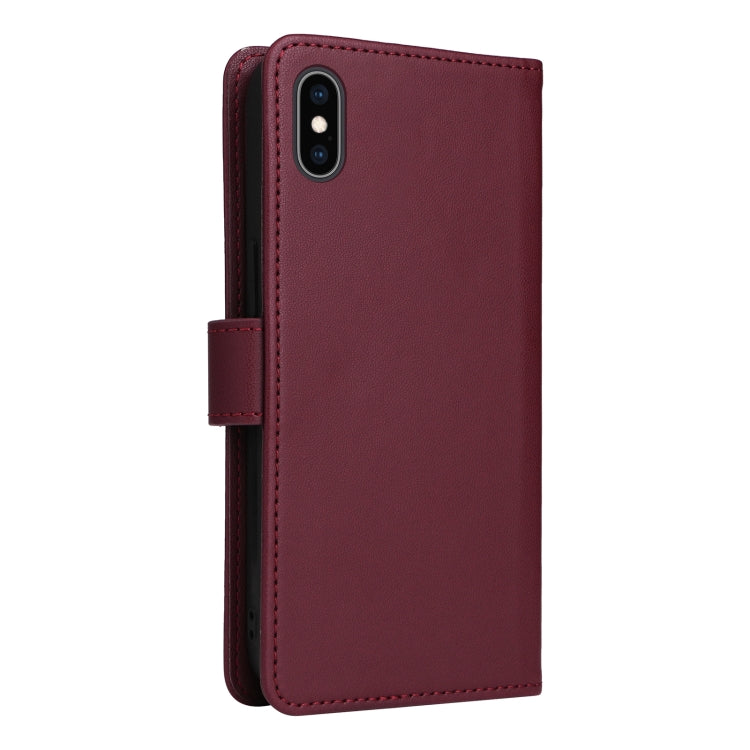 For iPhone XS Max BETOPNICE BN-005 2 in 1 Detachable Imitate Genuine Leather Phone Case(Wine Red) - HoMEdemic™ 