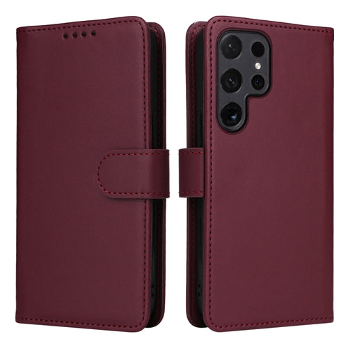 For Samsung Galaxy S24 Ultra 5G BETOPNICE BN-005 2 in 1 Detachable Imitate Genuine Leather Phone Case(Wine Red) - HoMEdemic™ 