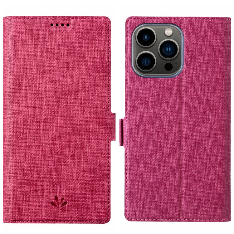 For iPhone 15 Pro ViLi K Series Dual-side Buckle Magsafe Leather Phone Case(Rose Red) - HoMEdemic™ 
