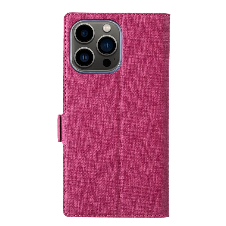 For iPhone 15 Pro ViLi K Series Dual-side Buckle Magsafe Leather Phone Case(Rose Red) - HoMEdemic™ 