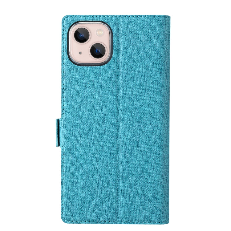 For iPhone 15 ViLi K Series Dual-side Buckle Magsafe Leather Phone Case(Blue) - HoMEdemic™ 