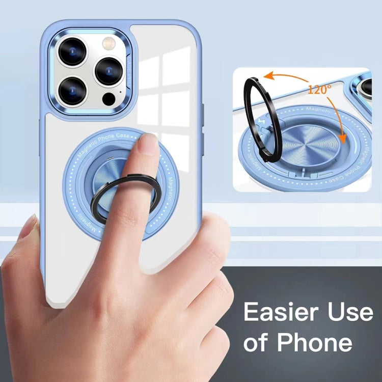 For iPhone 15 Pro Magnetic Rotating Ring Holder Acrylic Phone Case(Black) - HoMEdemic™ 